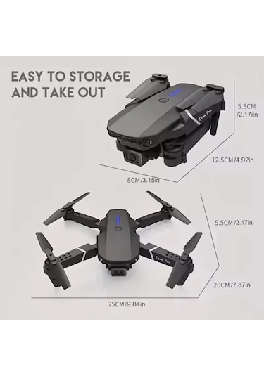 Yeni E88pro Rc Drone 8k Profesyonel 1080p Geniş Açı Hd Kamera Katlanabilir Black-dual-4k-bag