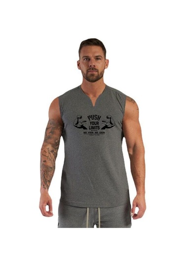Gri Erkek Yelek Yaz İnce Pamuklu V Yaka Kolsuz Atlet Bol Büyük Beden Yarış Spor Fitness Yelek Gri Gri Erkek Yelek Yaz İnce Pamuklu V Yaka Kolsuz Atlet Bol Büyük Beden Yarış Spor Fitness Yelek Gri
