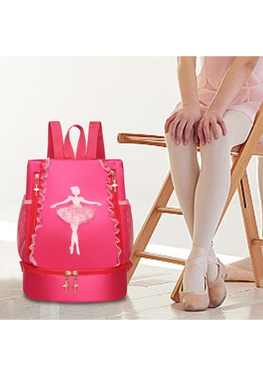 Suntek Bale Çantası Spor Yüzme Seyahat Jimnastik Için Sevimli Dantel Dekor Kırmızı