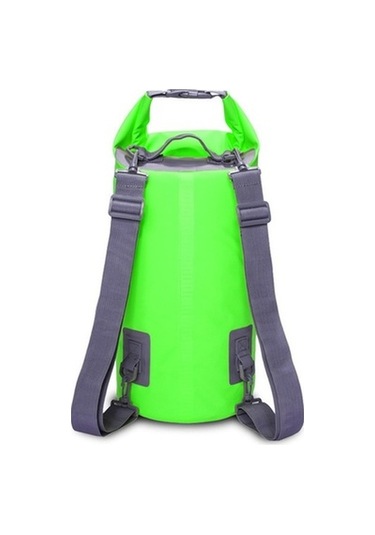 Zcjb Outdoor Su Geçirmez Kuru Çift Omuz Askılı Çanta Kuru Çuval, Kapasite: 15l Yeşil Yeşil
