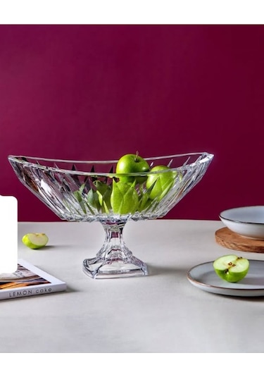 Kristal Ayaklı Meyvelik Oval 35 21 Cm