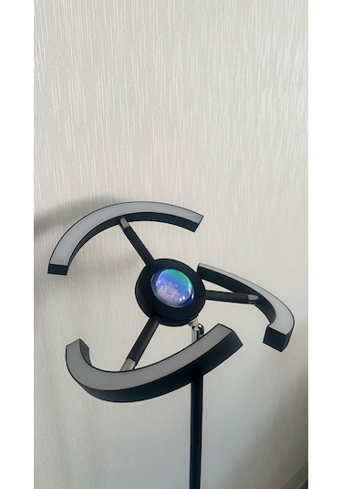 Yüceeller Rgb Modern Led Lambader Dim Edilebilir Siyah