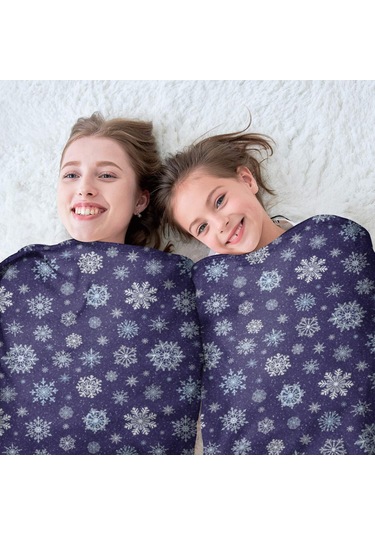 Noel Desenli 47 İnç Yuvarlak Flanel Battaniye, Yetişkin Ve Çocuk İçin, Yumuşak, Rahat Ve Hafif Noel Kar Yağmuru Karanlık