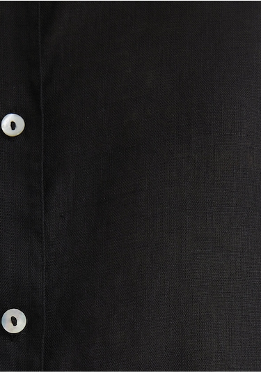 Mavi - Siyah Keten Gömlek 1210747-900 Siyah