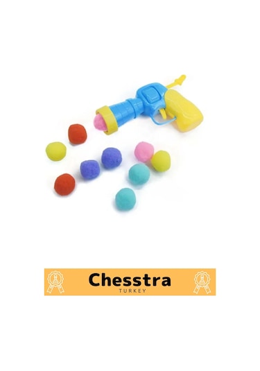 Chesstra Evcil Hayvan Tabancalı Hareketli 30 Peluş Toplu Top Atan İnteraktif 31 Parça Kedi Oyuncağı