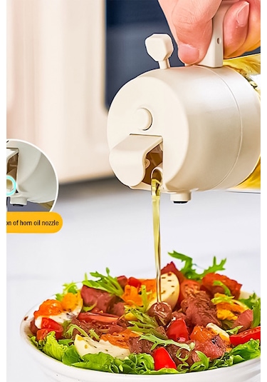 2 Adet 550ml Yeni Nesil Çift Fonksiyonlu Cam Yağdanlık