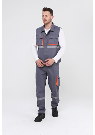 Uniprom Yelek 4 Cepli  Kumaş Yazlık Gri
