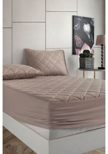 %100 Pamuk Set Renkli Kapitone Yatak Koruyucu Alez Çarşaf Set