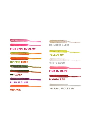 Ryujı Tıny Worm Tpr 5cm, 18ad Silikon Yem - Purple Glow