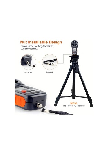 Boatshop1 Bt 100 Siyah Dijital El Tipi Anemometre Ruzgar Hizi Olcumu Sicaklik Ve Ruzgar Sogutma Arka Işıklı Lcd Ekran