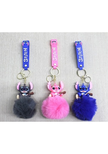 Ponponlu Stitch Anahtarlık Alk4245 Çok Renkli