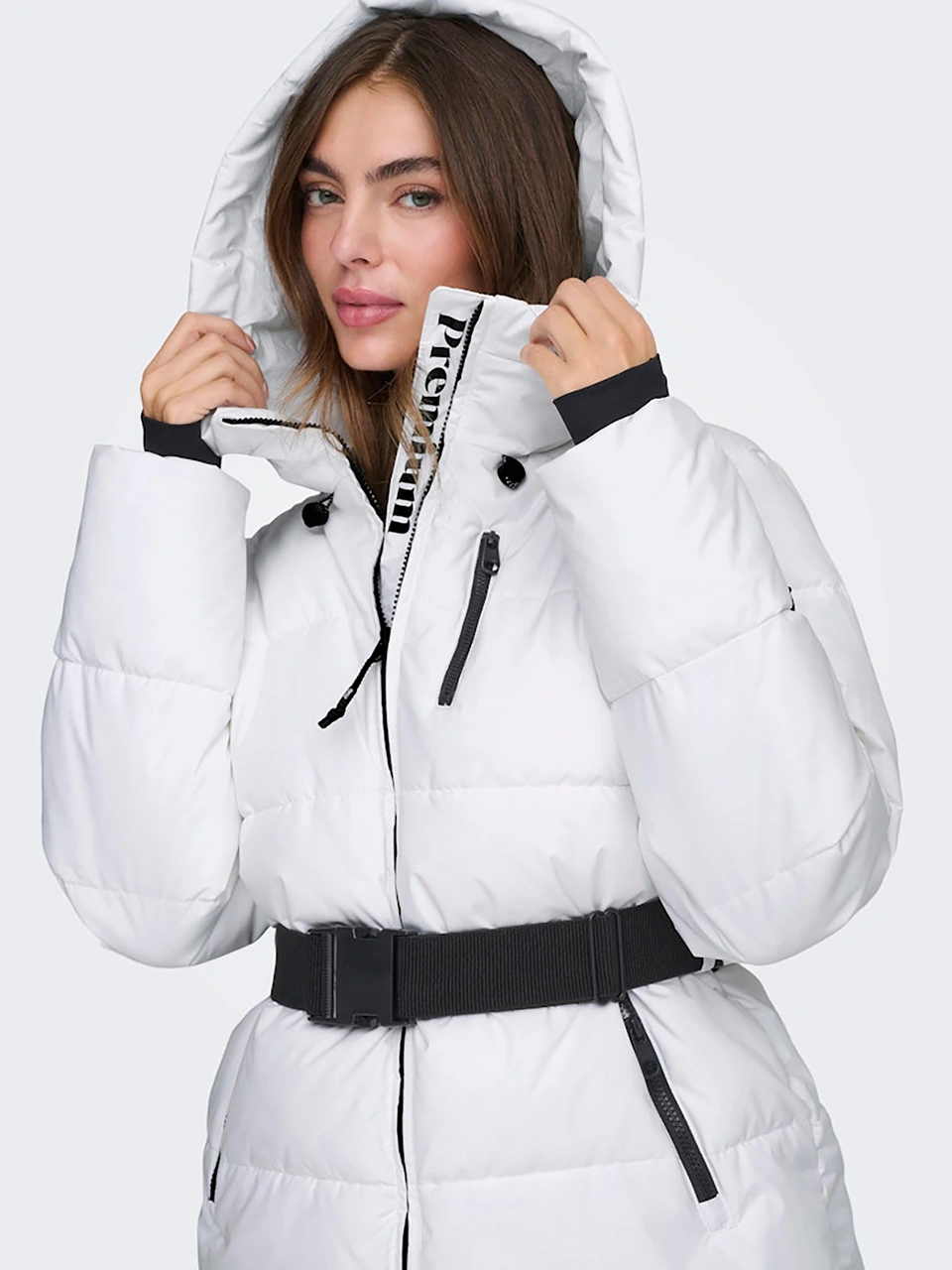 Only Harper Life Belted Premium Kadın Beyaz Mont 15352040-bw Beyaz