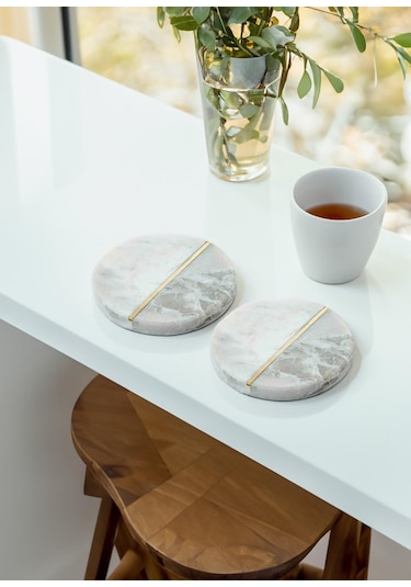 The Mia Nature Bardak Altlığı 2li Set Brk0120 Beyaz