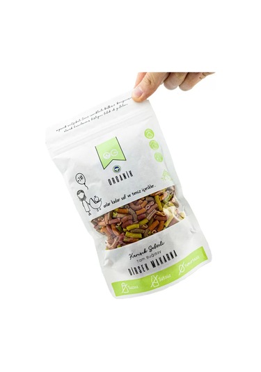 OG natural Organik Karışık Sebzeli Tam Buğday Dirsek Makarna 200 G +7Ay