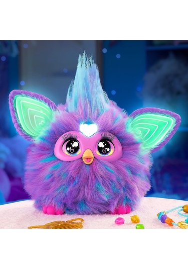 Hasbro Furby Mor, 15 Moda Aksesuarı, İnteraktif Peluş Oyuncaklar