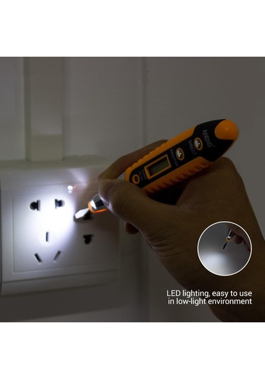 Singree Aneng Vd700 Çok Fonksiyonlu Elektrik Test Kalemi - Ac/dc, Kırık Nokta Tespiti, Led Fenerli Pil Dahil Değil Kırmızı