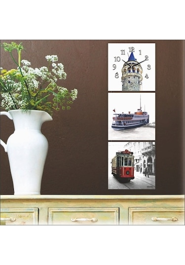 Mdf Istanbul Manzaralı Tablo Duvar Saati (64902714)
