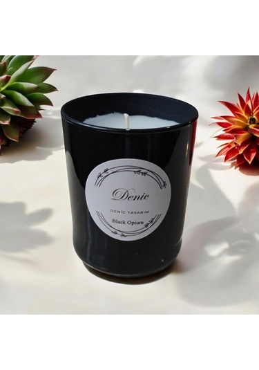 Denic Kokulu Mum Siyah Cam Bardak Blck Opioum 9*7 Çap