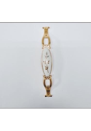 Zümre 128 Mm Metal Gold Kasa Beyaz Yaprak Desenli / 5 Adet Altın