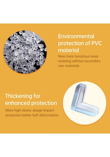 Moveevo Çocuklar İçin Şeffaf Masa Köşesi Koruyucu 4 Adet - Pvc Çarpma Engelleyici Sticker Şeffaf