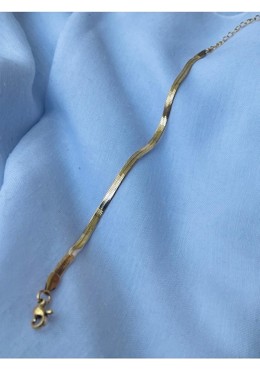 Mor Takı İtalyan Zincir Model Çelik Bileklik