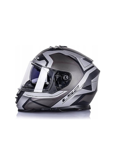 Ls2 Storm 2 Faster Mat Tıtanıum Kapalı Motosiklet Kaskı Gri