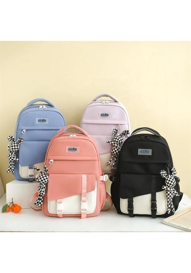 Amiqi Kt-9551 Yüksek Kalite İçin Okul Sırt Çantası Yeni Moda Okul Çantası S Kız Gençler İçin Okul Ça Siyah