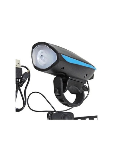Neevoyu Usb Şarjlı Bisiklet Led Feneri 250 Lumens - 3 Aydınlatma Modu, 140 Db Motosiklet Tipi Bocina, 1200 Mah Pil, Suya Dayanıklı Mavi