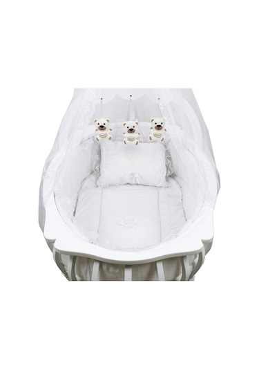 Setaymobilya Beşik, Hünkar Mdf Sallanan Beşik + Uyku Seti - Setay