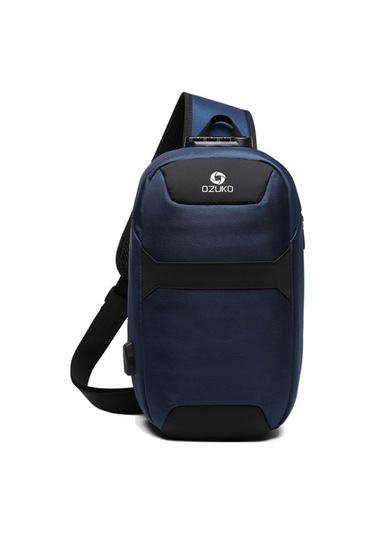 Ozuko 9270 Erkek Kilitli Usb Şarj Portlu Çapraz Göğüs Çantası Koyu Mavi