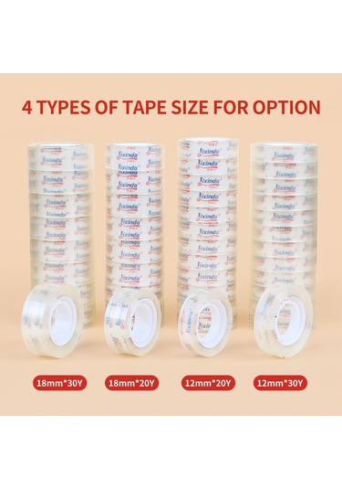 Springsun Şeffaf Yapışkan Bant - El İle Yırtılabilen Ofis & Ev Kullanımı İçin 8 Adet Güçlü Yapışkanlı Tek Taraflı Bant 18mm 20y/18,29m