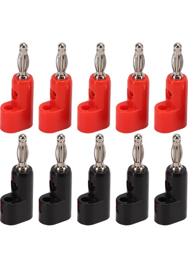 Moveevo 4mm Sıvama Olmayan Elmas Tipi Muz Soketi, Yığılabilir, 24a Akım, Bakır-gümüş Malzeme, Kırmızı-siyah 5 Set J.10026 25