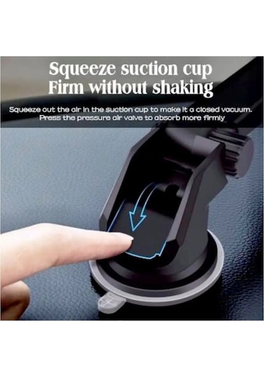 Lüx Telefon Tutucu Araç Içi Robotik Vantuzlu Eğimli Döner Başlık