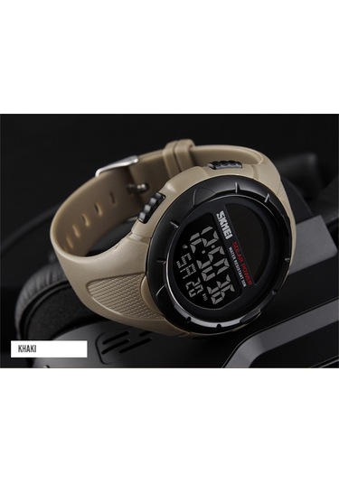 Suofeng Skmeı Erkekleri İçin 5atm Su Geçirmez Stopwatch Alarmlı Luminous Pu Kordonlu Spor Akıllı Saat - Kahverengi Çok Renkli