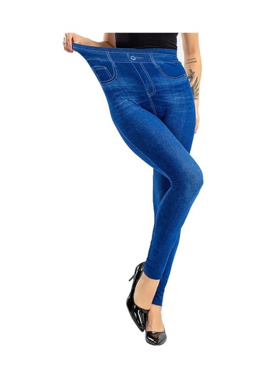 Siyah Kadınlar Yüksek Elastik Bel Streç Tayt Bayanlar Dikişsiz Sahte Denim Kot Leggins Mujer Pantalon Siyah Siyah Kadınlar Yüksek Elastik Bel Streç Tayt Bayanlar Dikişsiz Sahte Denim Kot Leggins Mujer Pantalon Siyah