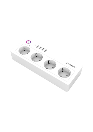 Onvec 2gen Tuya Wi-fi Destekli 4lü Akım Korumalı Usbli Smart Grup Priz-uygulama Üzerinden Kontrol