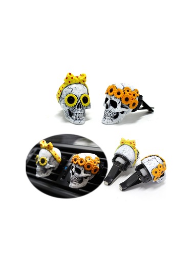 Singree 2 Adet Otomobil Havalandırma Deliklerinden Hayalet Kafa Kokulu Klips - 2 Adet Kokusu Taşıyıcı Tablet İçeren Araç Dekorasyon Aksesuarı