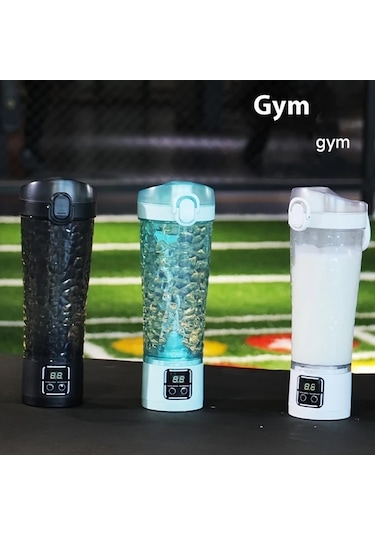 Dream011 Siyah Vintage Otomatik Karıştırıcılı Digital Bardak, Usb Şarjlı 1300mah Seyahat Termosu