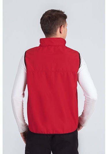 Vatan Tekstil Softshell Dik Yaka Erkek Yelek Kırmızı