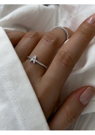 Sılverme A Harfli Gümüş Yüzük, 925 Ayar Gümüş 183611685 Gümüş