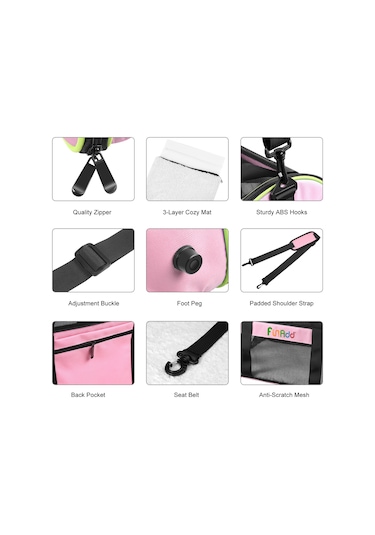 Cbtx Funadd Pet Seyahat Taşıma Çantası Omuz Katlanabilir Tote Çanta Pembe