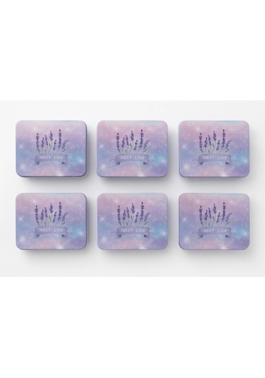 Dikdörtgen Kutu Hediye Kutusu Sevgililer Günü Hediye Kutusu Sweet Love Lila 6 Lı