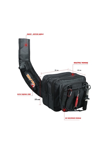 Wolfish Spin Lrf Balıkcı Çantası Siyah