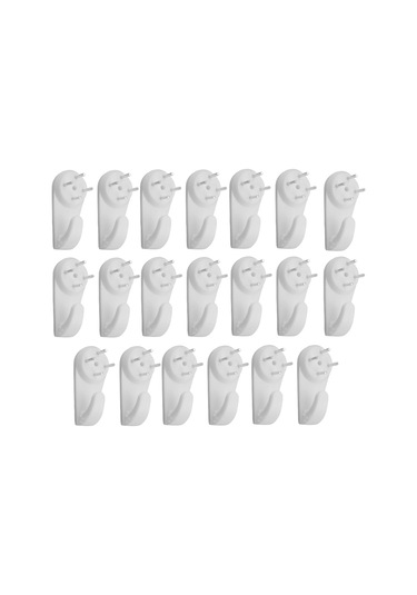 Suntek Plastik Sert Duvar Kancası Resim Çerçevesi Asma Kancası Ve Çivi Seti 20 Adet Çok Renkli