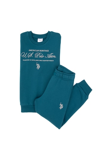 U.s. Polo Assn. Erkek Çocuk Koyu Yeşil Pijama Takım 50318686-vr101 Dark Eden