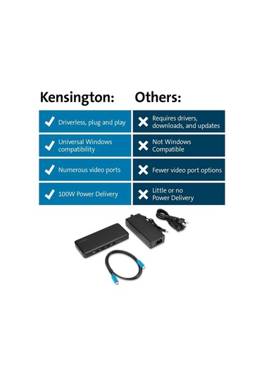 Kensington Üçlü Ekranlı Usb-c Bağlantı İstasyonu Usb-c Üçlü Ekran 100w