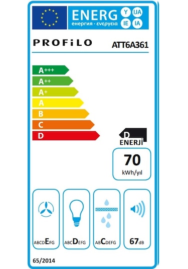 Profilo ATT6A361 60 CM Aspiratör Siyah