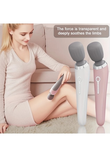 Elmpaly Pembe Şarj Edilebilir Elektrikli Masaj Tabancası Boyun Omuz Bacak Sırt Kas Rahatlatma Pembe