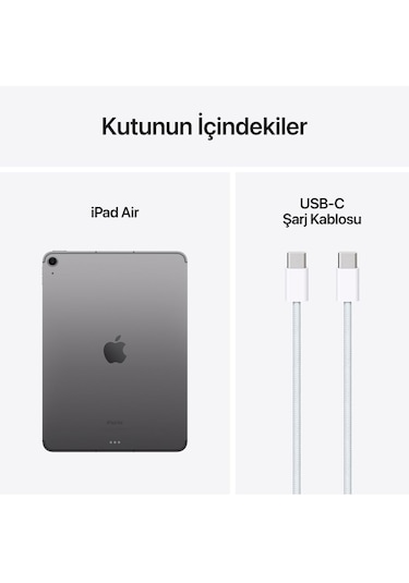 Apple iPad Air M2 MUWC3TU/A Wi-Fi 128 GB 11" Tablet Uzay Grisi