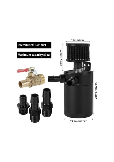 Dashanshop Siyah Renkli Yüksek Performanslı Alüminyum Yakıt Deposu - Drenaj Vanalı Ve Hava Filtreli